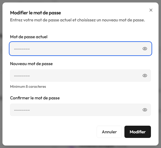Modifier le mot de passe