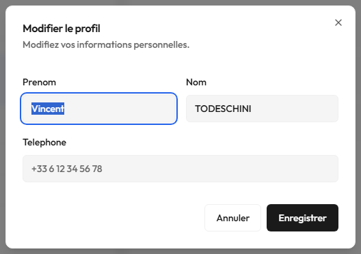 Modifier le profil