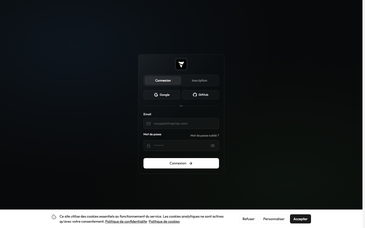 Page de connexion Vigileos