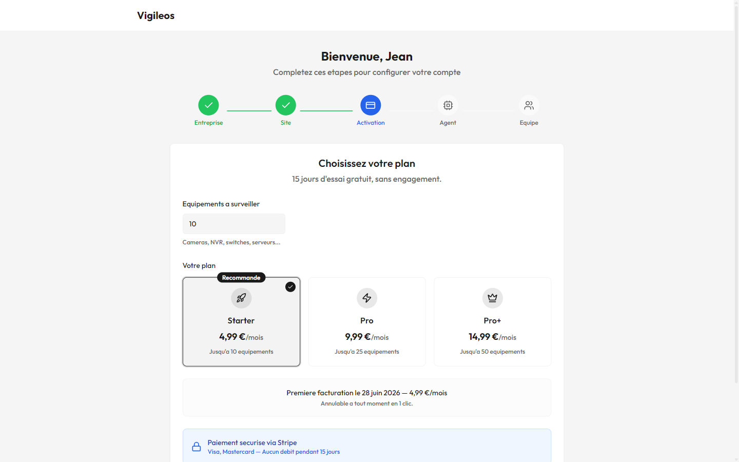 Étape 3 — Activation